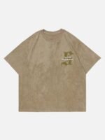 Retro Letter Print Cotton T-shirt