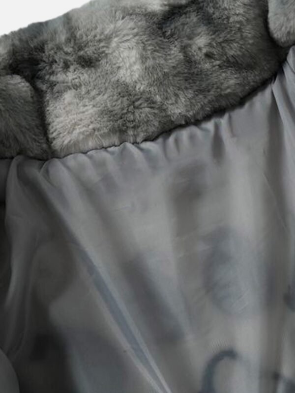 American Vintage Tie-dye Gradient Plush Embroidered Lambswool Jacket - 1558