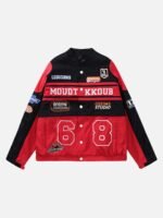 Embroidery Baseball Suit Motorcycle Jacket-1517