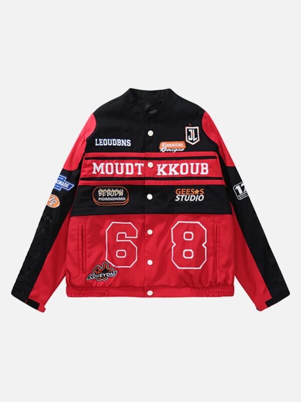 Embroidery Baseball Suit Motorcycle Jacket-1517