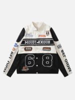 Embroidery Baseball Suit Motorcycle Jacket-1517