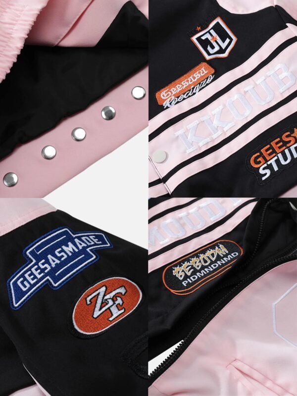 Embroidery Baseball Suit Motorcycle Jacket-1517