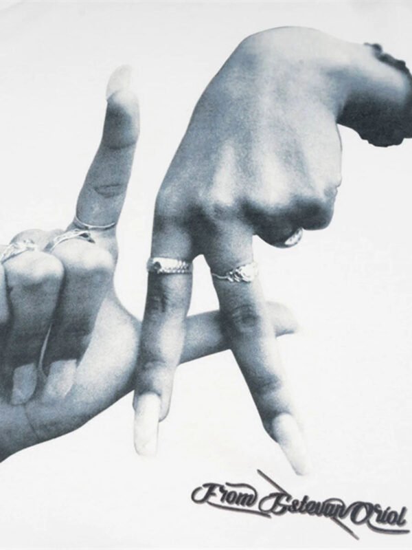 Gesture Print Hoodie -1268