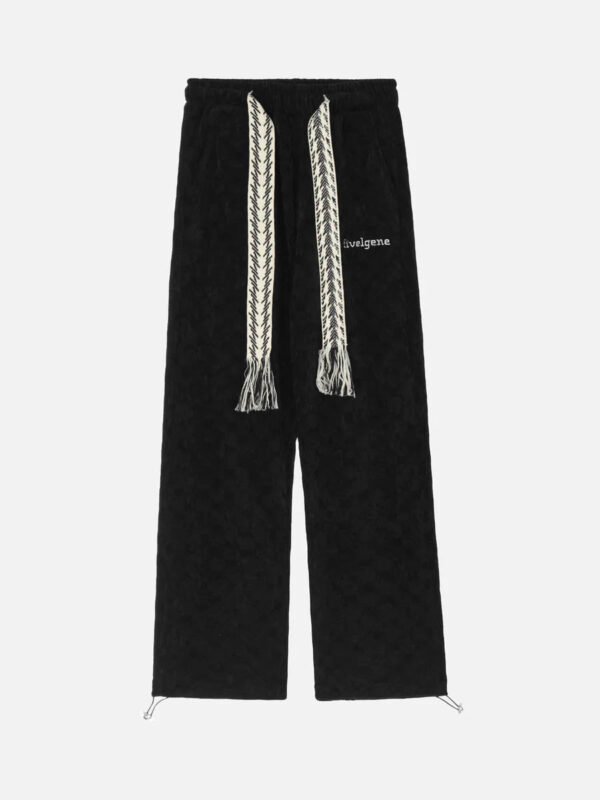 High Waist Straight Cotton Sweatpants -1284