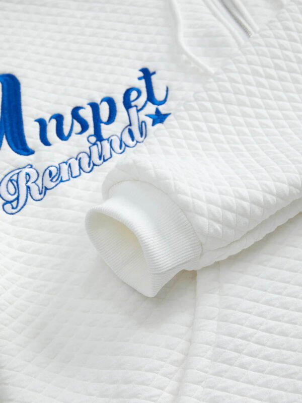 Letter Embroidered Hoodie Jacket -1095