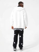 Letter Embroidered Hoodie Jacket -1095