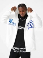 Letter Embroidered Hoodie Jacket -1095