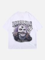 Masked Gangster Portrait Printed T-Shirt-1533