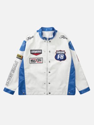 Motorcycle PU Leather Stitching Racing Jacket -1370