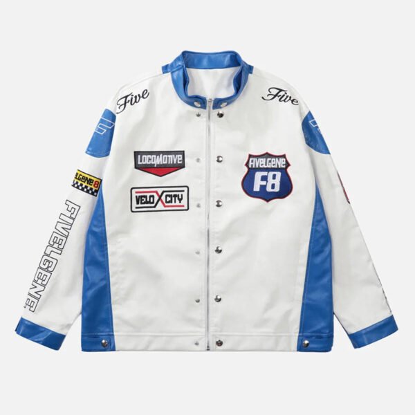 Motorcycle PU Leather Stitching Racing Jacket -1370