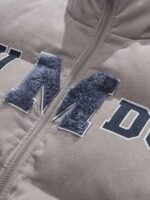 Retro Letter Print Puffer Jacket -1396