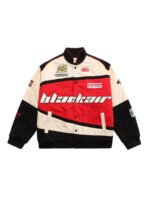 Retro Style Quilted Racing Jacket -1297