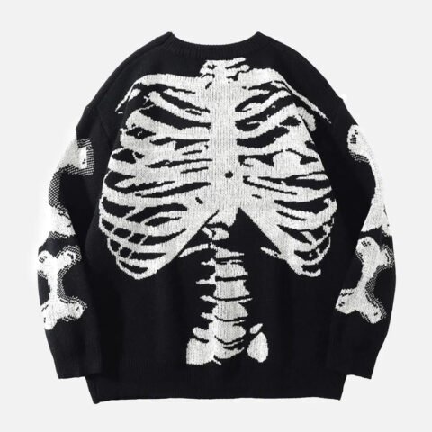 Skeleton Knit Sweater -1185