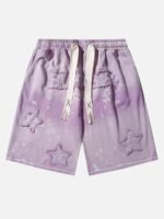 Gradient Letter Embroidery Casual Shorts