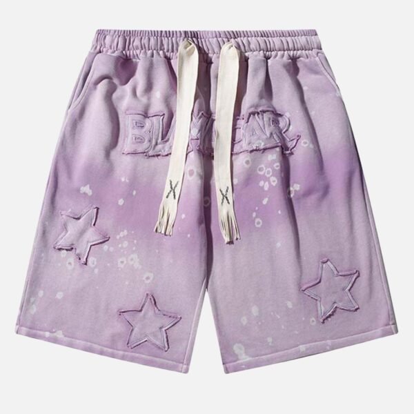 Gradient Letter Embroidery Casual Shorts