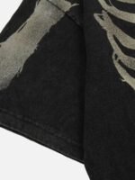 Old Washed Skeleton Print T-shirt - 1573