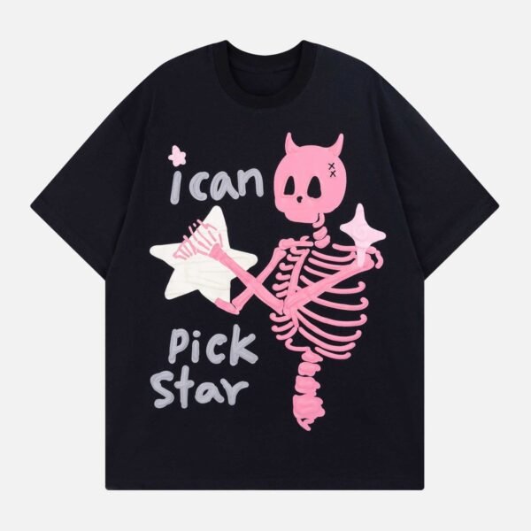 Made Retro Skull Letter Foam T-shirt