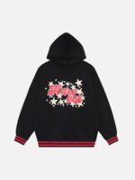 Star Letter Print Hooded Sweatshirt