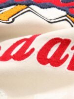 American Patchwork PU Leather Sleeve Embroidered Alphabet Baseball Jacket