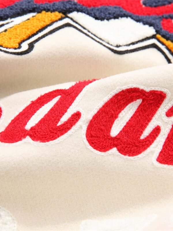 American Patchwork PU Leather Sleeve Embroidered Alphabet Baseball Jacket