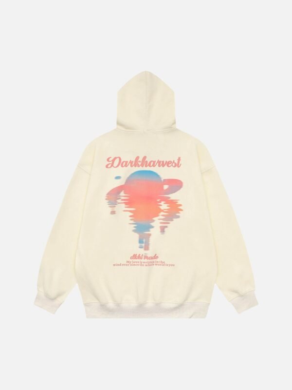 Sunset Letter Print Hooded Sweatshirt