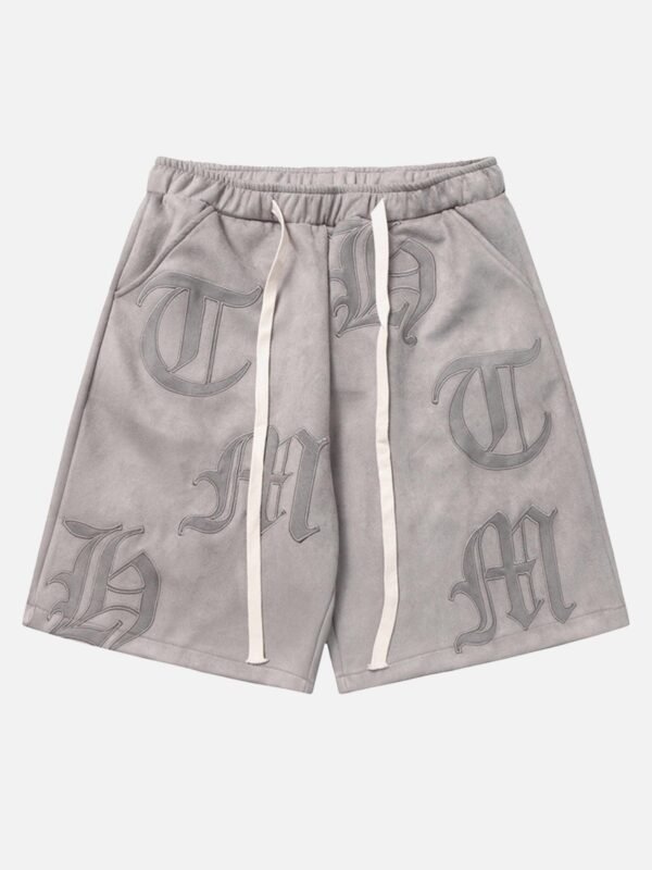 Gothic Monogram Embroidered Shorts