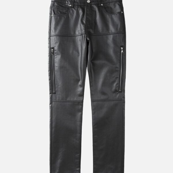 Retro Zipper Pocket Slim Straight Pants