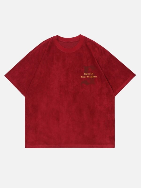 Retro Letter Print Cotton T-shirt