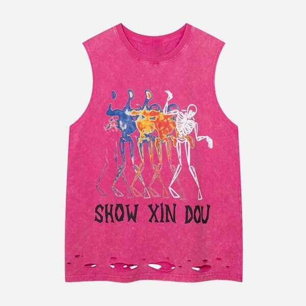 Hip-hop Letter Print Ragged Undershirt