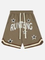 Letter Embroidery Loose Shorts