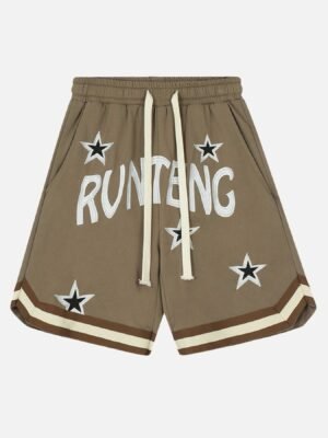 Letter Embroidery Loose Shorts