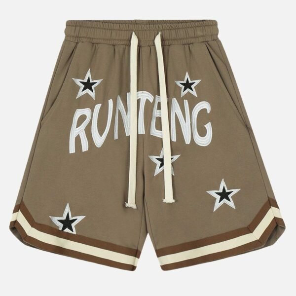 Letter Embroidery Loose Shorts