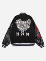 Letter-embroidered Contrasting Jacket