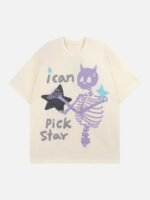 Made Retro Skull Letter Foam T-shirt