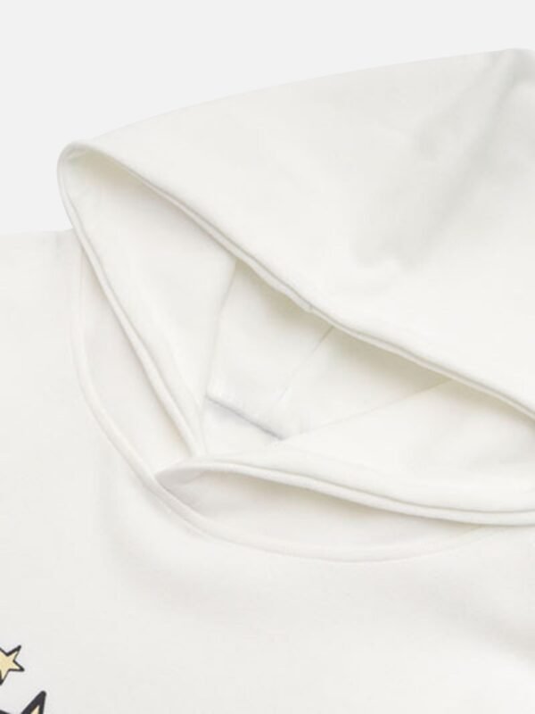 Star Letter Print Hooded Sweatshirt