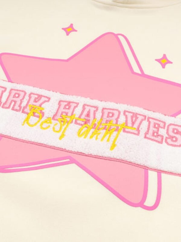 Pentagram Letter Embroidered Hooded Sweatshirt