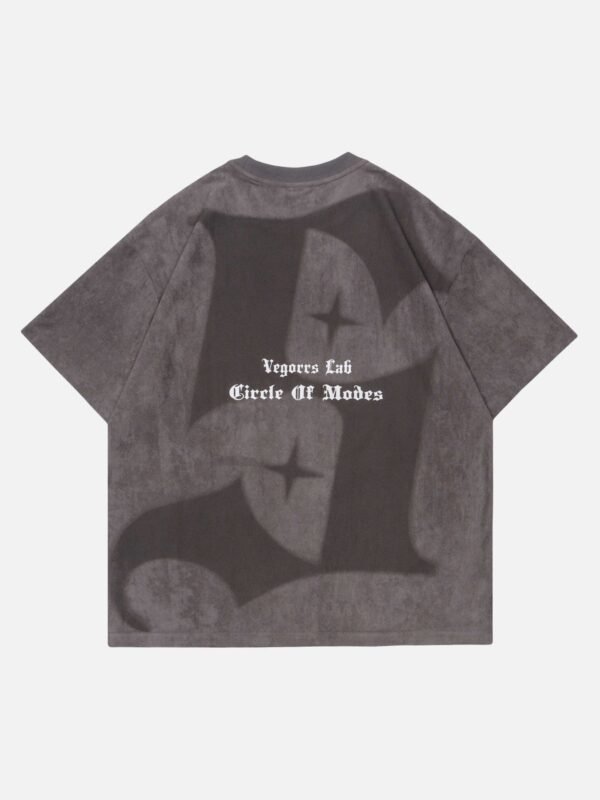 Retro Letter Print Cotton T-shirt