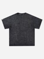 Hip Hop Mouth Printed Washed Out T-shirt