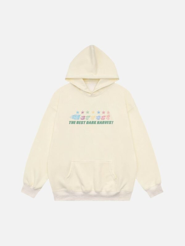 Graffiti Star Print Hooded Sweatshirt