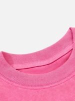 Hip Hop Mouth Printed Washed Out T-shirt